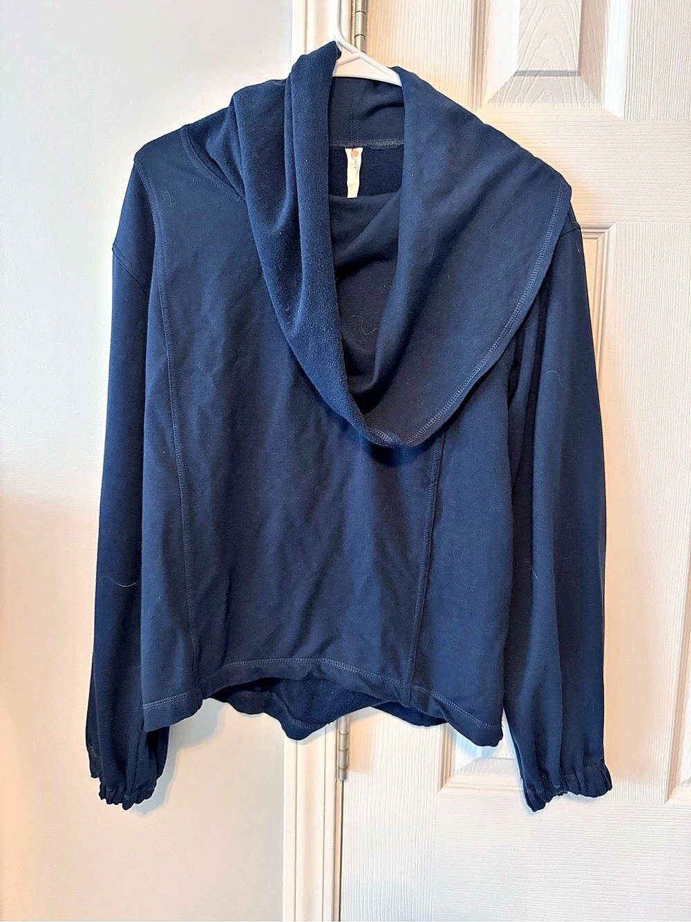 Draped Collar Top in Blue Like New